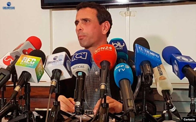 Henrique Capriles, líder de oposición venezolano partido Primero Justicia y gobernador del Estado Miranda.