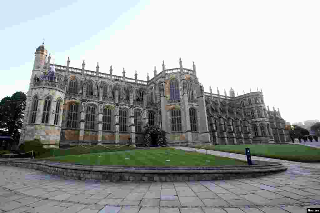 A general view of St George's Chapel, Windsor Castle ahead of the wedding of Prince Harry to Meghan Markle at St. George's Chapel, Windsor Castle, May 19, 2018, in Windsor, England. 