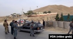 A police checkpoint near Pul e Khumri, 100 kilometers south of Kunduz, Afghanistan, which was attacked by Taliban forces earlier this month.