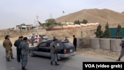 A police checkpoint near Pul e Khumri, 107 kilometers south of Kunduz, Afghanistan, which was attacked by Taliban forces earlier this month.