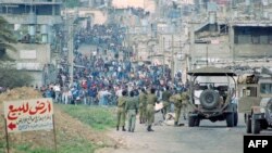 Birinchi intifada davrida falastinliklar namoyishi, G'azo, Falastin, 1987-yil, 15-dekabr
