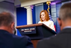 White House press secretary Jen Psaki speaks during the daily briefing at the White House in Washington, Oct. 4, 2021.