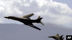 B1-B bomber & F15