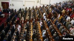 Cérémonie d'assermentation du nouveau Premier ministre éthiopien Abiye Ahmed à la Chambre des représentants du peuple, Addis-Abeba, 2 avril 2018.