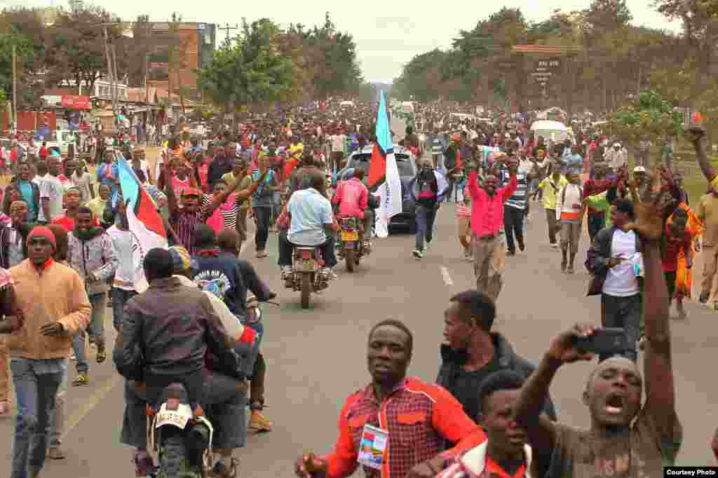 Wafuasi wa Chadema huko Arusha 