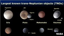 A collection of some of the Trans-Neptunian Objects in the Solar System's outer reaches. Courtesy GSFC/NASA 