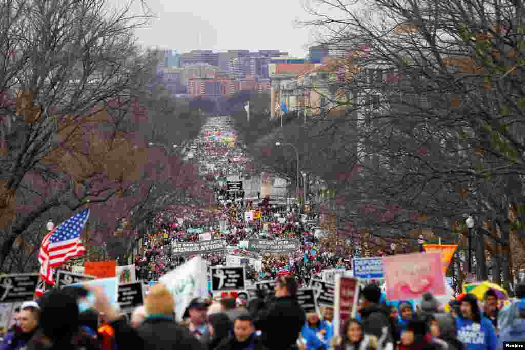 Pro-life activists gather for the National March for Life rally in Washington, D.C., Jan. 27, 2017.