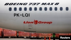 Lion Air's Boeing 737 Max 8 airplane is parked on the tarmac of Soekarno Hatta International airport near Jakarta, Indonesia, March 15, 2019.