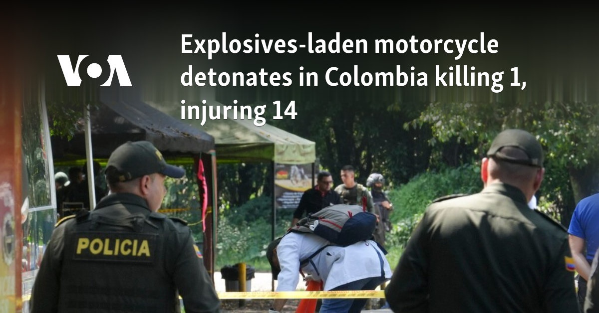 Explosives-laden motorcycle detonates in Colombia killing 1, injuring 14