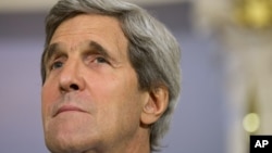 Secretary of State John Kerry is seen at the State Department in Washington, July 29, 2013.