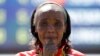 Jemima Sumgong, première Kényane de l'histoire championne olympique de marathon l'été dernier à Rio, 14 août 2016.