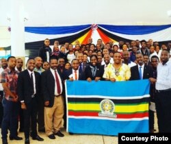 Raymond Maro, who is working on his master's degree in African Peace and Conflict Studies at the University of Bradford in England, meets with students in Arusha, Tanzania. (Photo courtesy of R. Maro)