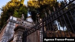 This Jan. 15, 2022, photo shows the main gate of the Casino dell'Aurora di Villa Ludovisi Boncompagni, in Rome.
