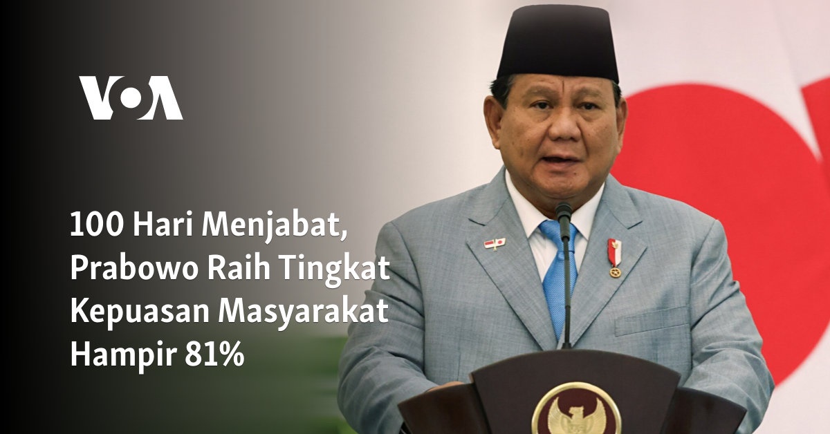 100 Hari Menjabat, Prabowo Raih Tingkat Kepuasan Masyarakat Hampir 81%