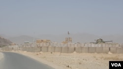 A fortified compound used by the army and district administration is seen in Khak-e-Jabbar. (A. Tanzeem/VOA)