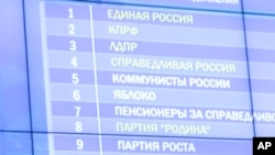 Список российских политических партий на выборах в Госдуму. Архивное фото.