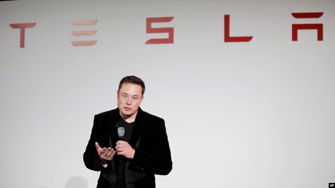 FILE - Elon Musk, CEO of Tesla Motors Inc., talks during a news conference at the company's headquarters in Fremont, California, Sept. 29, 2015.