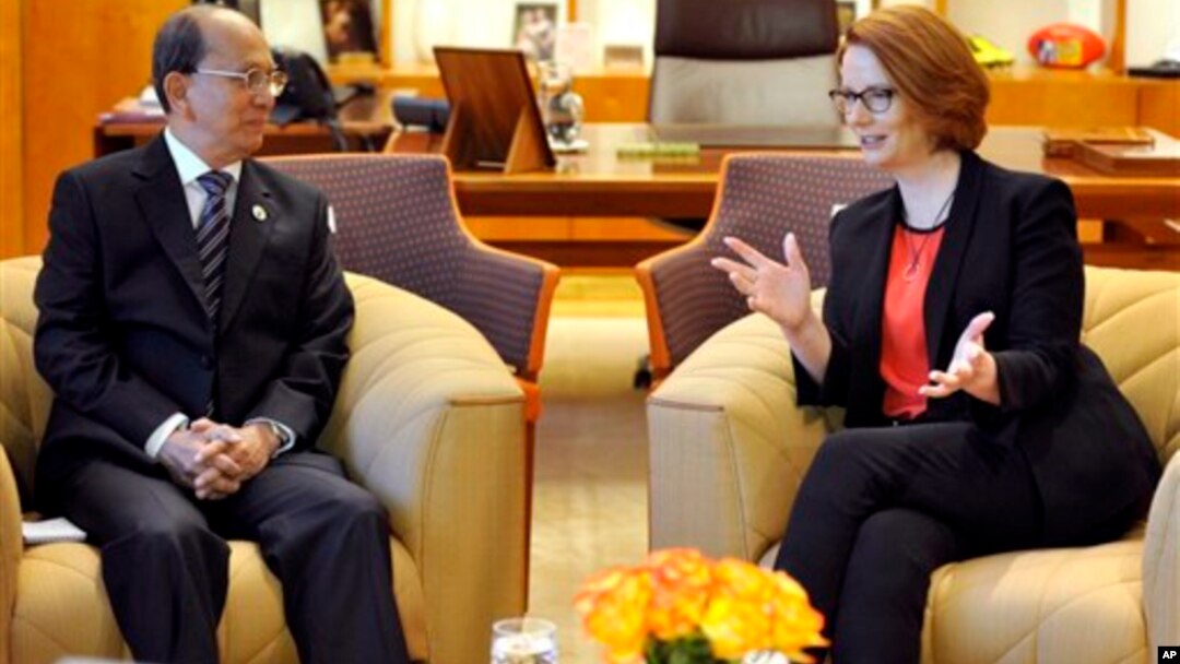 Thủ tướng Australia Julia Gillard hội đàm với Tổng thống Miến ĐiệnThein Sein 18/3/2013