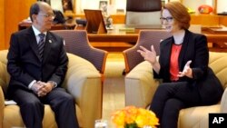 Thủ tướng Australia Julia Gillard hội đàm với Tổng thống Miến ĐiệnThein Sein 18/3/2013