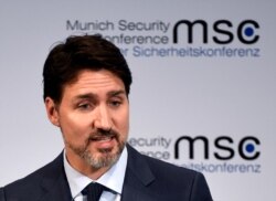 FILE - Justin Trudeau, Prime Minister of Canada, speaks at the Munich Security Conference in Munich, Germany, Feb. 14, 2020.