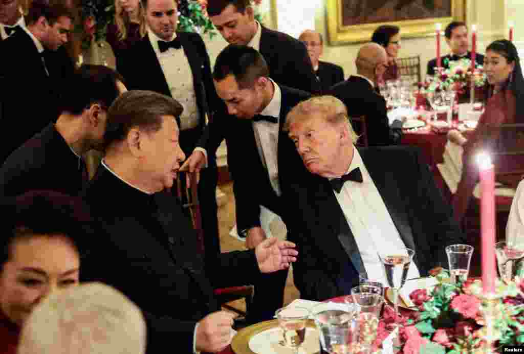 US President Donald Trump hosts state dinner for China's President Xi Jinping at the White House in Washington, D.C.