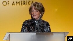 FILE - Actress Linda Lavin speaks at the 33rd annual Producers Guild Awards at the Fairmont Century Plaza Hotel in Los Angeles, California, March 19, 2022. She has died at age 87.