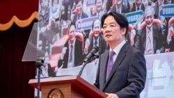 台灣總統賴清德在台北總統府舉行的記者會上致詞。 (圖片來源：台灣總統府/法新社，2024年6月19日)