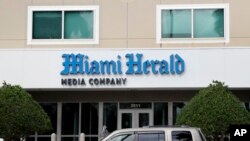 The Miami Herald newspaper office building is shown, Thursday, Feb. 13, 2020, in Doral, Fla. McClatchy, the publisher of the Miami Herald, The Kansas City Star and dozens of other newspapers nationwide, is filing for bankruptcy protection. 