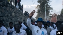 Moise Katumbi, one DRC's main presidential candidates campaigns in Goma, one of the largest cities in the nation's east that has been impacted by violence, Nov. 23, 2023. 