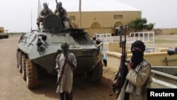 Fighters from the Al Qaeda-linked Islamist group MUJWA,,northern Mali. (file)