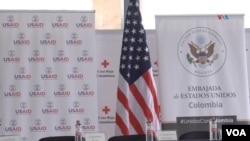 Un evento de cooperación de USAID en Colombia en el marco de donación de equipos contra incendios tras la emergencia forestal de 2024 en Bogotá. Fotografía tomada el 21 febrero de 2024. [Foto: Johan Reyes, VOA]. 