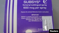 FILE - A box of the Fentanyl-based drug Subsys, made by Insys Therapeutics Inc, is seen in an undated photograph provided by the U.S. Attorney's Office for the Southern District of Alabama. 