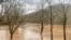 Inundaciones alrededor del río Pocatalico el jueves 6 de febrero de 2025, en Poca, Virginia Occidental.