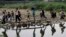 Venezuelans cross illegally into Colombia near the Simon Bolivar International Bridge.
