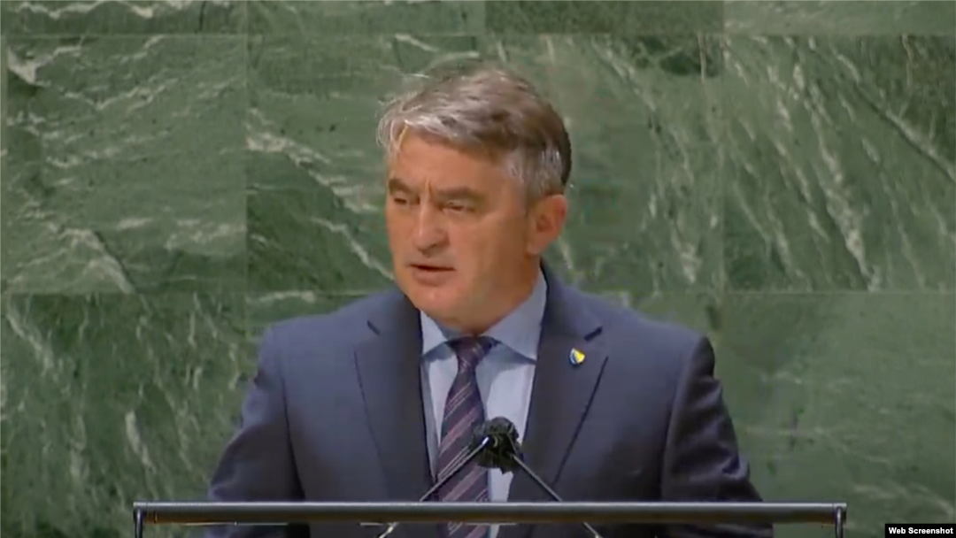 Željko Komšić se obraća na Generalnoj skupštini UN-a, 22. septembar 2021.