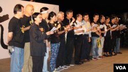 和平占中运动举行启动占中运动公民抗命集会（美国之音海彦拍摄 ） 