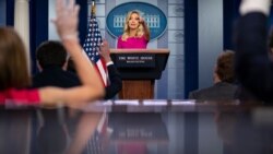 White House press secretary Kayleigh McEnany speaks during a press briefing at the White House, June 22, 2020, in Washington.