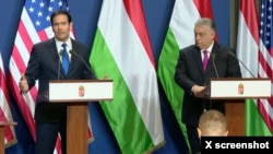 Wezîrê Derve yê Amerîka Marco Rubio û Serokwezîrê Macaristanê Viktor Orban
