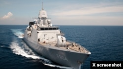 네덜란드 해군 호위함 ‘HNLMS 더 라위터르(HNLMS DE RUYTER)’함. 출처 = 일본 외무성 X.