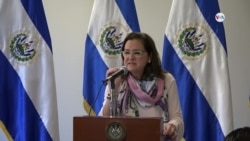 Rueda de prensa de la canciller de El Salvador Alexandra Hill Tinoco