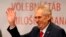 FILE - Czech Republic President Milos Zeman greets supporters while claiming victory in the Czech presidential election in Prague, Jan. 27, 2018. Zeman said April 25, 2018, that his country was planning to transfer the country's embassy in Israel from Tel Aviv to Jerusalem.
