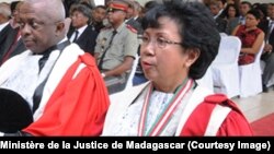 Elise Alexandrine Rasolo, la Ministre de la Justice, lors d'une cérémonie à Antananarivo. (Ministère de la Justice de Madagascar)