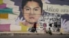 Mural pide justicia para Diana Velázquez, una joven ede 24 años que fue encontrada asesinada en Chimalhuacán, estado de México, en 2017. 