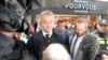 Geert Wilders is seen during a rare public appearance in Breda, Netherlands, March 2017. (M. van der Wolf/VOA)