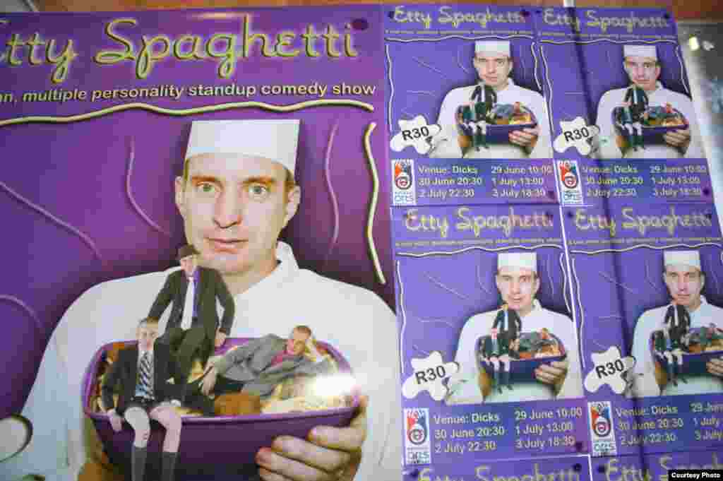 A poster advertising ‘Etty Spaghetti,’ with Shardlow as ‘The Chef’ character (Courtesy E. Shardlow)