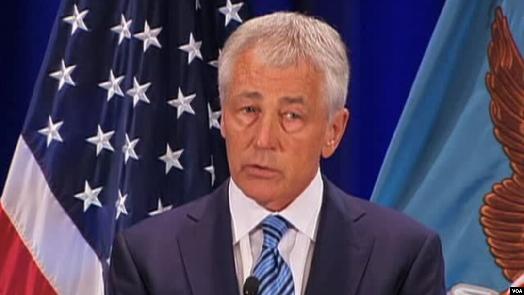Menhan AS Chuck Hagel menjelaskan rencana penempatan pertahanan anti misil di Guam untuk mengantisipasi ancaman Korut, Rabu (3/4). 