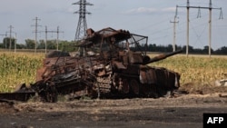 Фото: зруйнований російський танк в Курській області РФ, 16 серпня 2024 року 