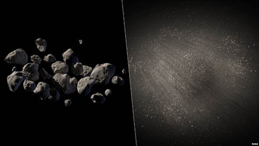This undated handout two-picture combo of artist conceptions provided by NASA/JPL Caltech shows what NASA says are good candidates for a mission to capture an asteroid, haul it to the moon for astronauts to visit. (NASA/JPL Caltech) 