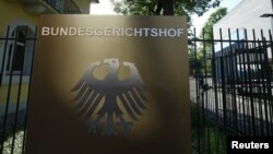 FILE - The building of the German Federal Supreme Court (Bundesgerichtshof) is seen in Karlsruhe, Germany, April 21, 2017. German police detained an Afghan-German dual national Tuesday on suspicion he was spying for Iran.