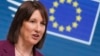 FILE -Britain's Chancellor of the Exchequer Rachel Reeves speaks during a media conference after a meeting of eurogroup finance ministers at the European Council building in Brussels, Dec. 9, 2024. 